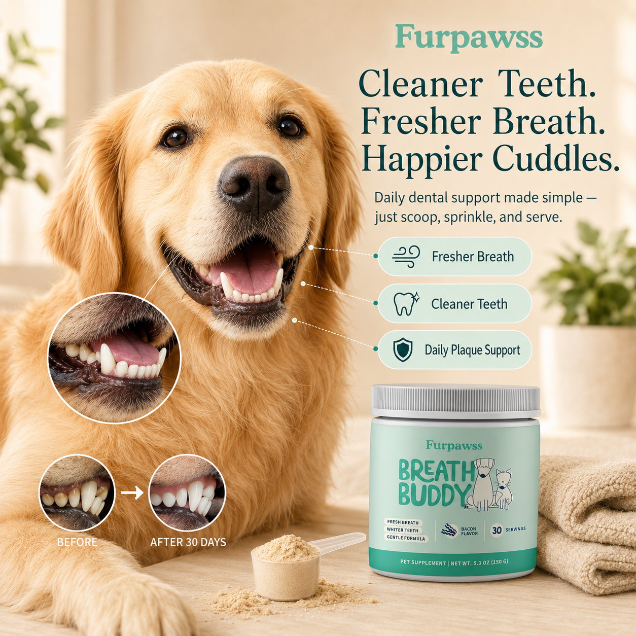 Daily Dental Powder for Fresh Breath & Clean Teeth